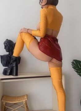 Mikayla Demaiter velma cosplay!!! Nude show with erotic body