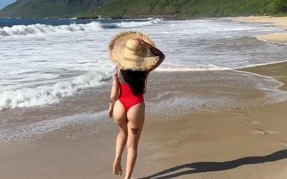 Bella Poarch Sexy Red Bikini Beach Video Leaked