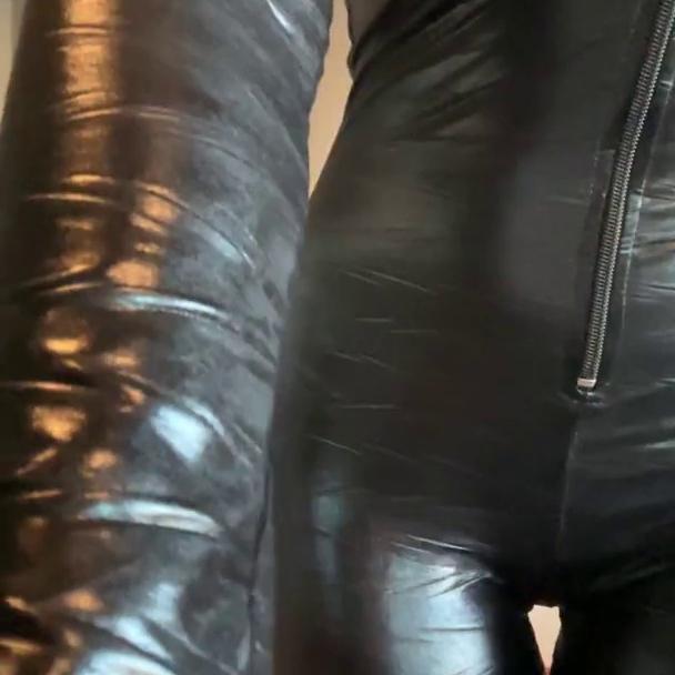 Christina Khalil Black Latex Suit Strip Tease Video Leaked
