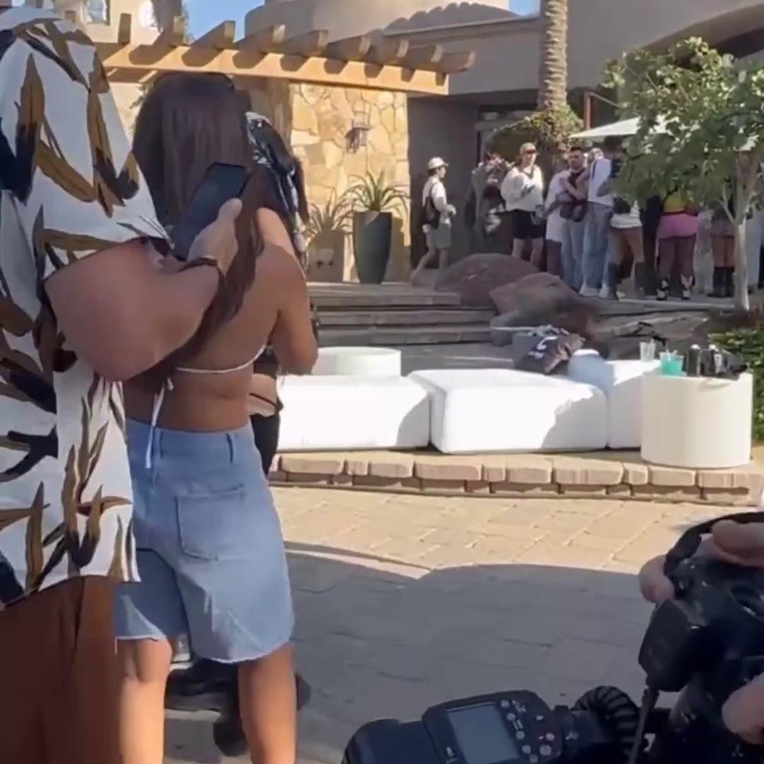 Charli D’Amelio See-Through Sheer Black Maxi Skirt Coachella Video